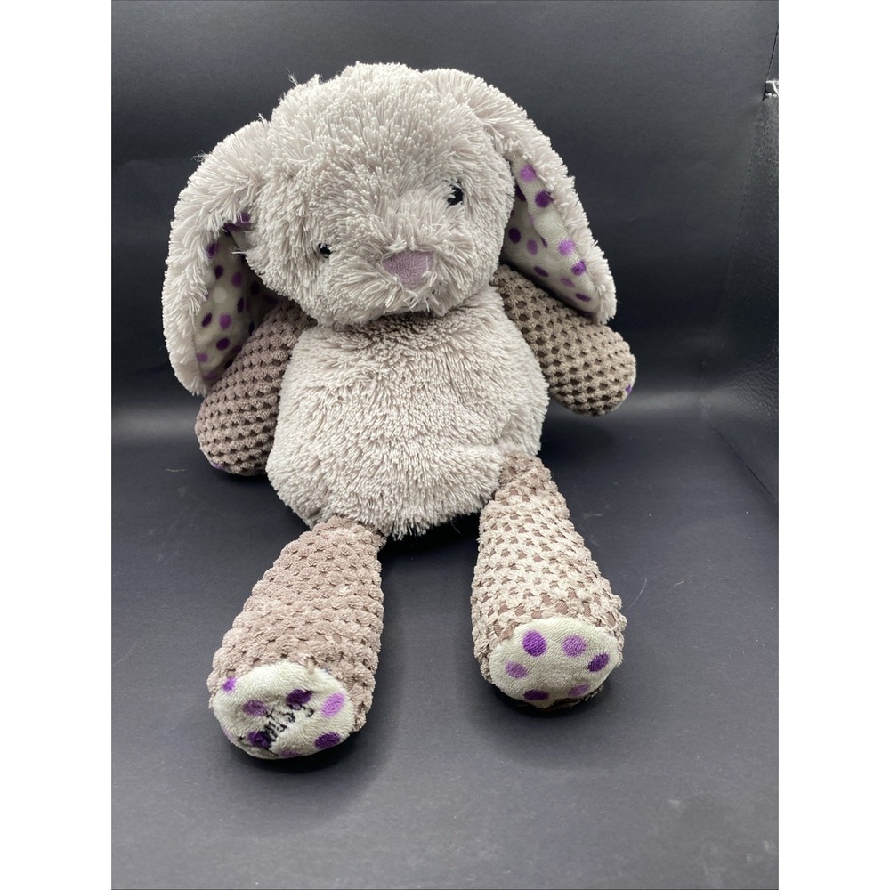 Scentsy Roosevelt Rabbit grey purple polka dot trim 13" NO SCENT PACK